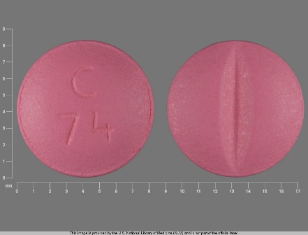 C  74 pink round pill