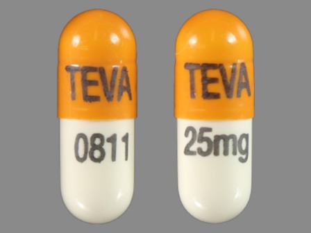 TEVA TEVA 25mg 0811: (67544-078) Nortriptyline (As Nortriptyline Hydrochloride) 25 mg Oral Capsule by Aphena Pharma Solutions - Tennessee, Inc.