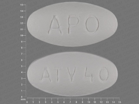 APO ATV40: (68084-099) Atorvastatin (As Atorvastatin Calcium) 40 mg Oral Tablet by American Health Packaging