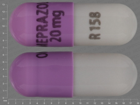 Omeprazole 20 mg R 158: (68084-128) Omeprazole 20 mg Delayed Release Capsule by Rebel Distributors Corp