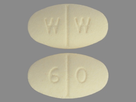 WW 60: (68084-436) Isosorbide Mononitrate 60 mg 24 Hr Extended Release Tablet by American Health Packaging