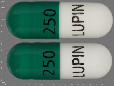 250 LUPIN: (68180-121) Cephalexin 250 mg Oral Capsule by Denton Pharma, Inc. Dba Northwind Pharmaceuticals
