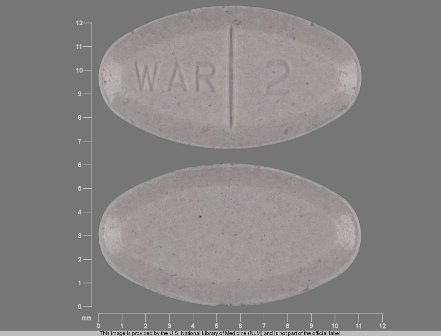 WAR 2: (68382-053) Warfarin Sodium 2 mg Oral Tablet by Physicians Total Care, Inc.