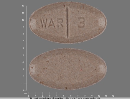 WAR 3: (68382-054) Warfarin Sodium 3 mg Oral Tablet by Physicians Total Care, Inc.