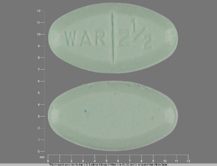WAR 2 1 2: (68382-064) Warfarin Sodium 2.5 mg Oral Tablet by Bryant Ranch Prepack