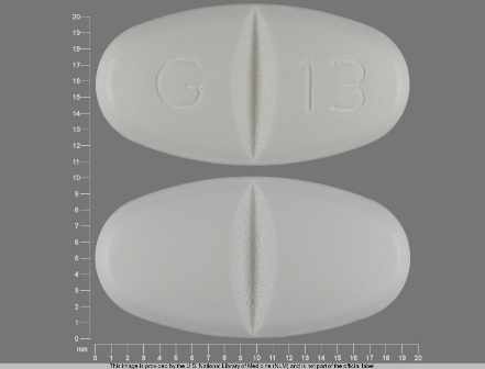 G 13: (68462-127) Gabapentin 800 mg Oral Tablet by Blenheim Pharmacal, Inc.