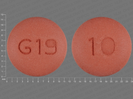 G19 10: (68462-235) Felodipine 10 mg 24 Hr Extended Release Tablet by Glenmark Generics, Inc. USA