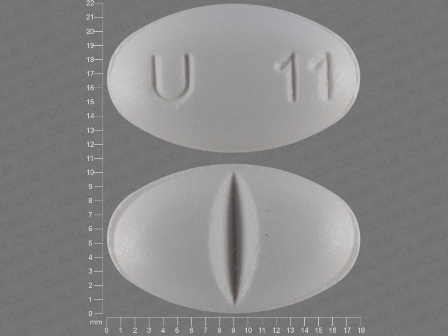 U11 Breakline: (68462-474) Ursodiol 500 mg Oral Tablet by Glenmark Generics Inc., USA