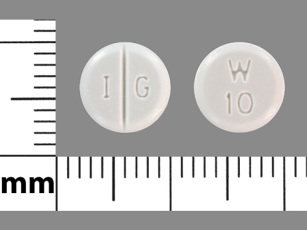 IG W 10: (76282-335) Warfarin Sodium 10 mg Oral Tablet by Exelan Pharmaceuticals Inc.
