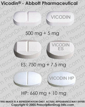 Vicodin ES Appearance